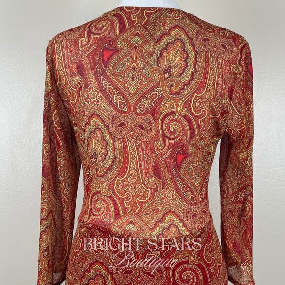 Rare Paisley Dress ASO Tara Maclay Buffy the Vampire Slayer Long Sleeve V-Neck - Picture 10 of 10